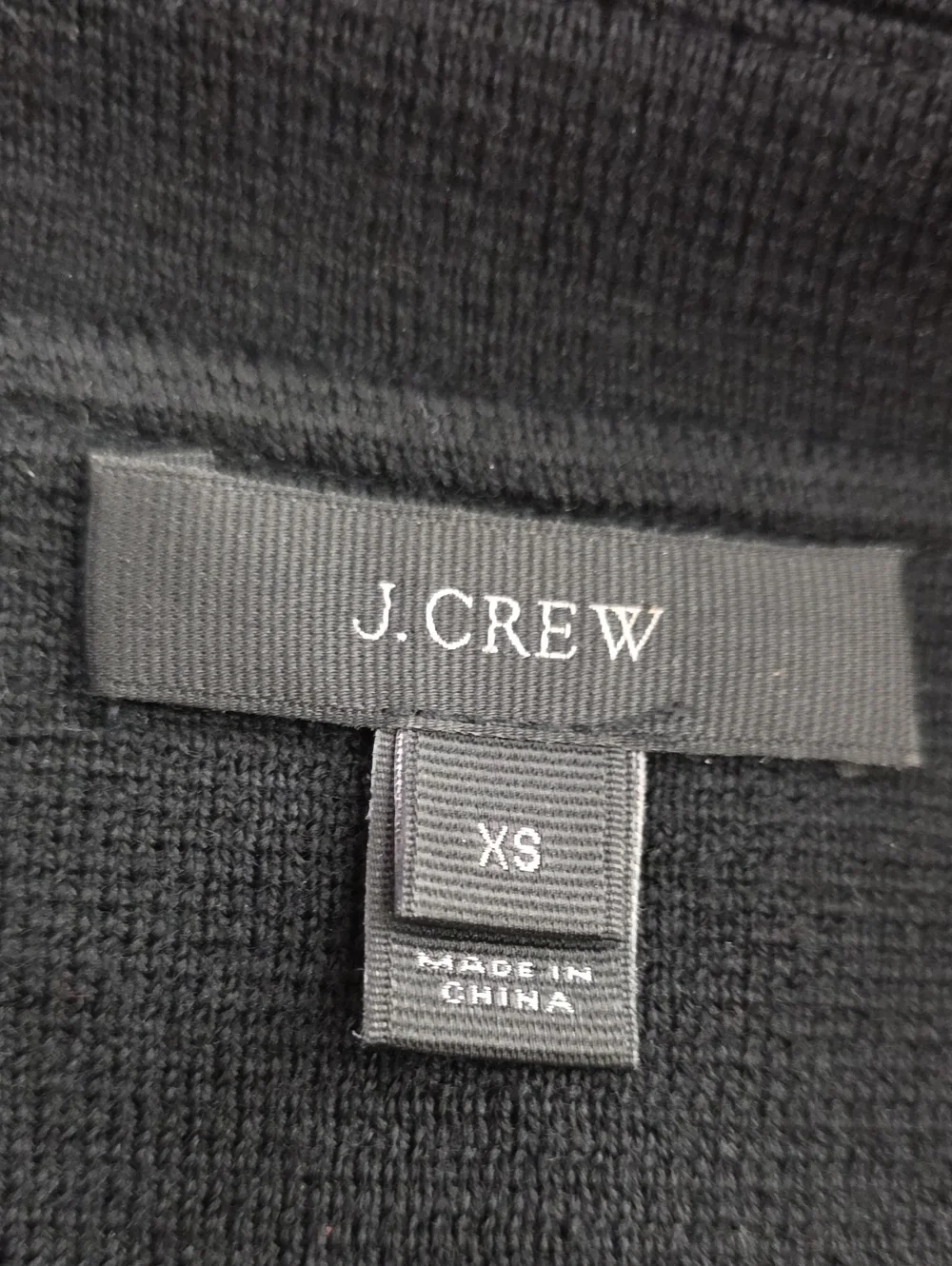 J Crew Sweater Blazer Womens XS Black 100% Merino Wool Open Front Cardigan